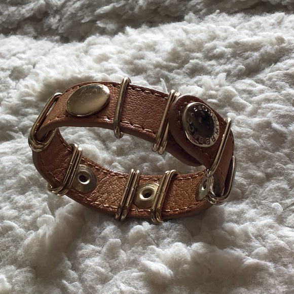 Rebecca Minkoff Leather Stud and Loop Wristband with Snap Closure - Picture 3 of 6